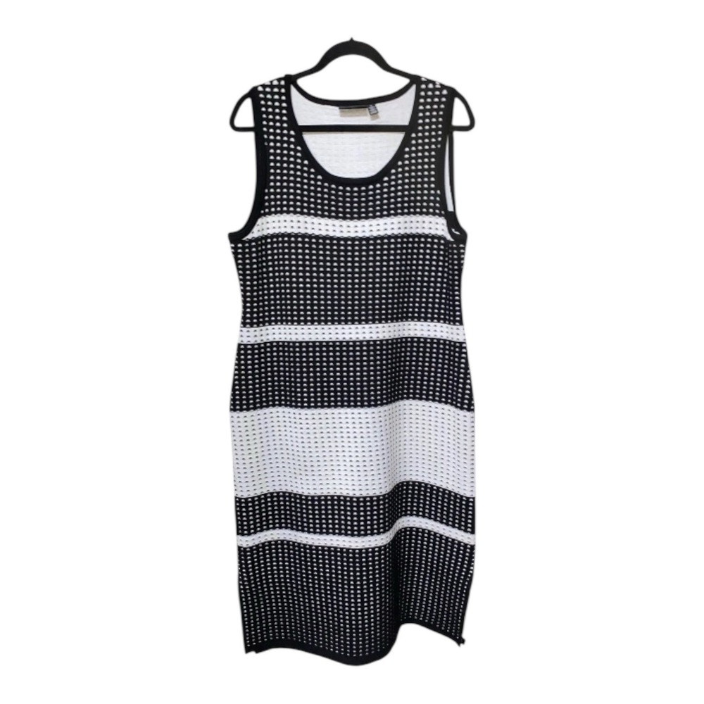 Sweater Dress Sleeveless Nina Leonard 115070 XL Striped – Chic & Comfy